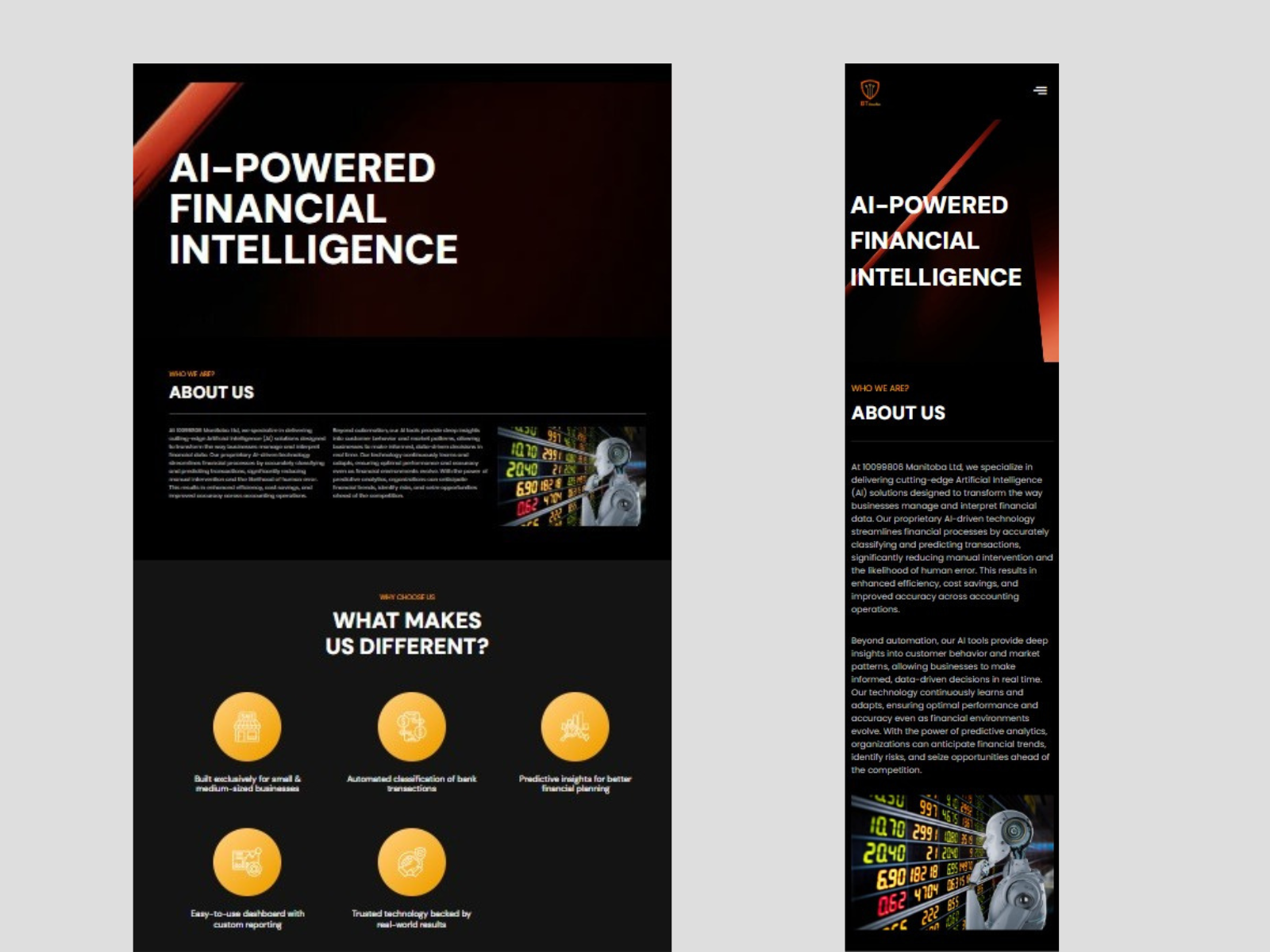 BT Classifier Website Designed by Product Page World