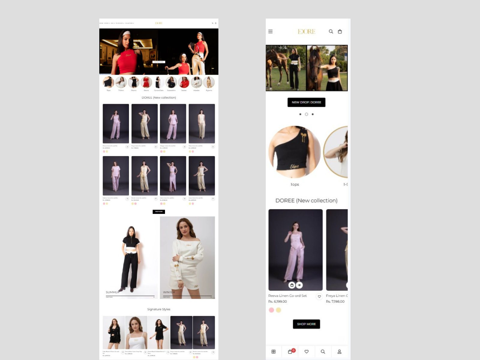EDORE Website Designed by Product Page World