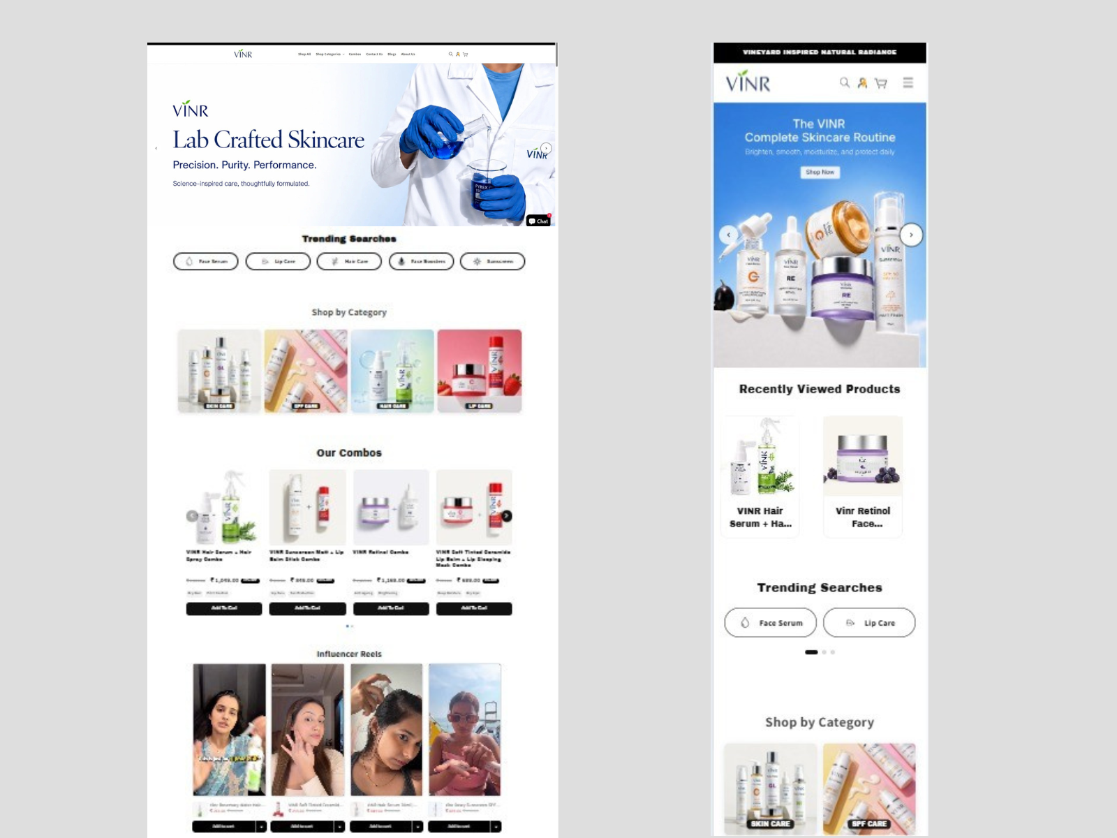VINR Shopify Website by Product Page World